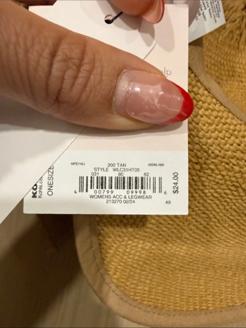 LC Lauren Conrad Natural Straw Floppy Sun Hat with Linen-Tie Bow